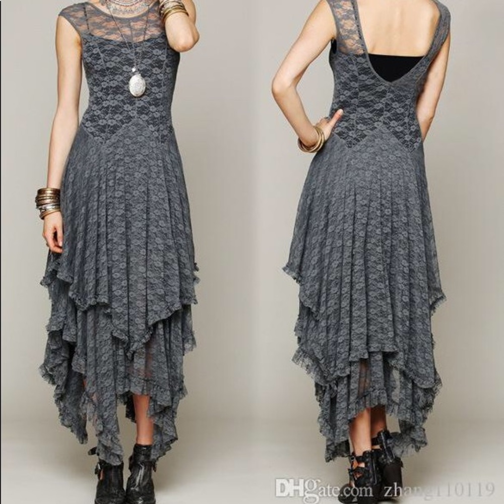 Multi layered lace maxi dress